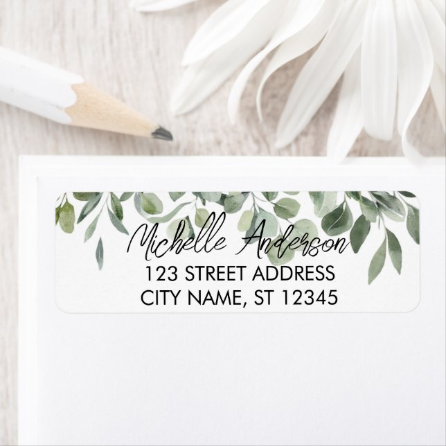 Botanical Eucalyptus Greenery Return Address (Insitu)