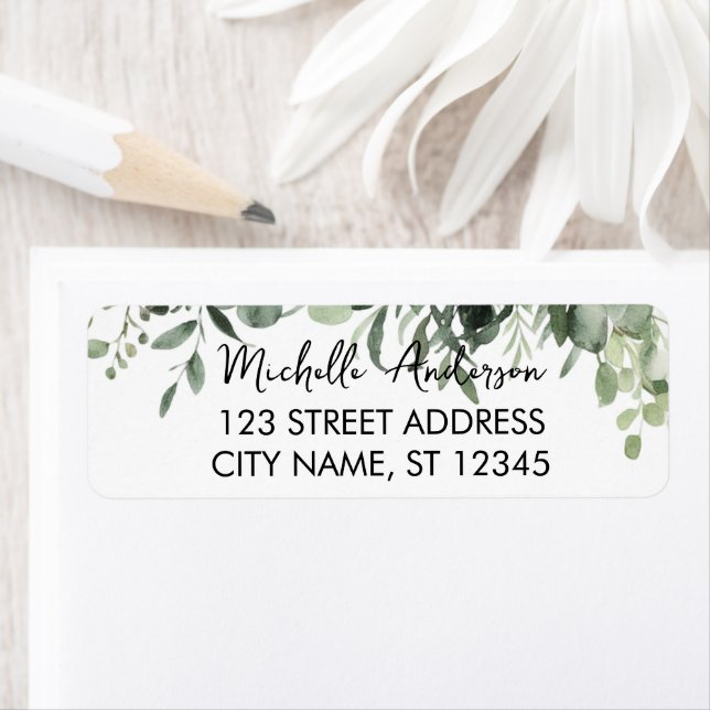 Botanical Eucalyptus Greenery Return Address (Insitu)