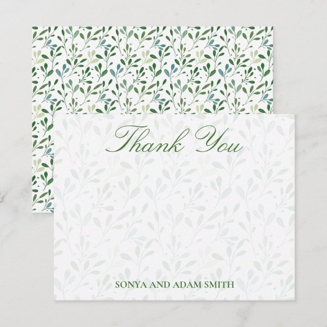 Botanical  Eucalyptus Greenery Thank You Card (Front/Back)