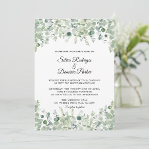 Botanical Eucalyptus Greenery  Wedding Invitation