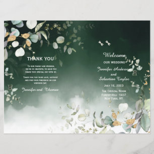 Botanical Eucalyptus Greenery Wedding Program