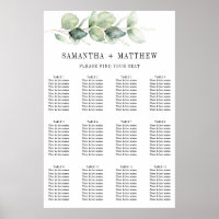 Botanical Eucalyptus Greenery Wedding Seating