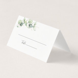 Botanical Eucalyptus Leaves Wedding Place Card
