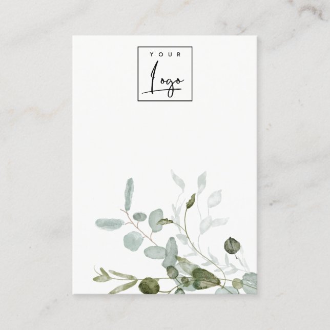 Botanical Eucalyptus Logo Blank Jewellery Display Business Card (Front)