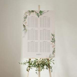 Botanical Eucalyptus Moss Wedding Seating Chart