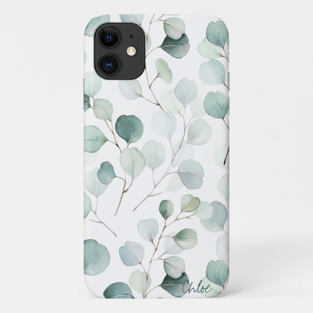 Botanical Eucalyptus Pattern Personalised Case-Mate iPhone Case (Back)
