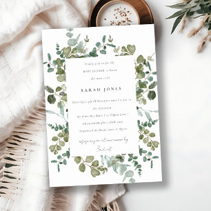 Botanical Eucalyptus Watercolor Baby Shower Invitation