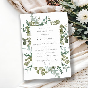 Botanical Eucalyptus Watercolor Bridal Shower Invitation