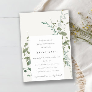 Botanical Eucalyptus Watercolor Bridal Shower Invitation
