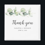 Botanical Eucalyptus Watercolor Wedding Thank You Magnet<br><div class="desc">For all those who showed up to celebrate your special day with you, this elegant botanical geometric floral thank you card featuring eucalyptus leaves perfect when you want to say thank you and leave a lasting memory. Easily change the details on front and the custom message on the reverse side...</div>