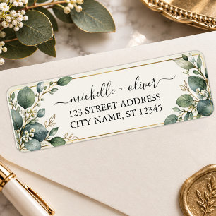 Botanical Eucalyptus Wedding Return Address