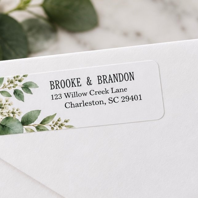 Botanical Eucalyptus Wedding Return Address Label (Creator Uploaded)