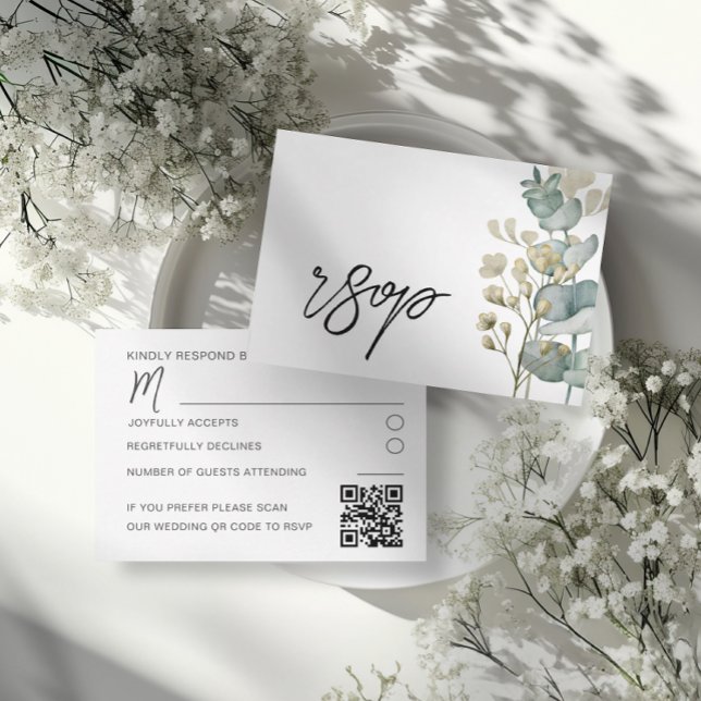 Botanical Eucalyptus Wedding RSVP Card (Creator Uploaded)