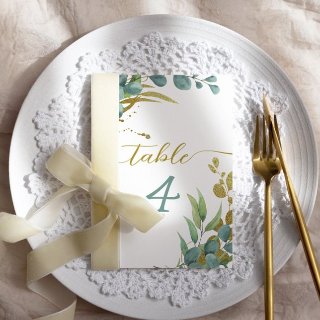 Botanical Eucalyptus Wedding Table Number (Creator Uploaded)