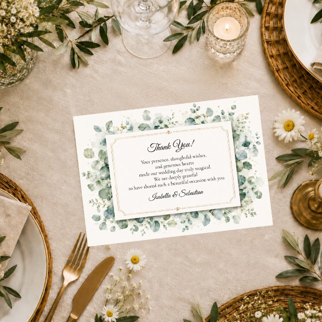 Botanical Eucalyptus Wedding Thank You Card (Creator Uploaded)