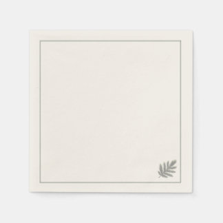Botanical Evergreen Minimalist | Neutral Rustic  Napkin