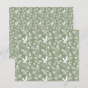 Botanical Exotic Jungle Sage Green Scrapbook Paper