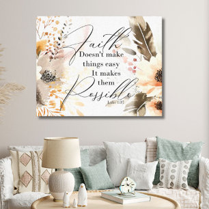 Botanical Faith Quote Canvas Print