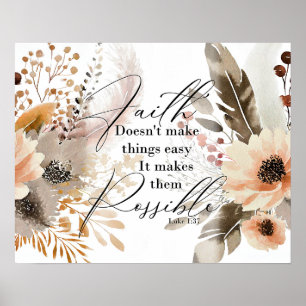 Botanical Faith Quote Poster Print