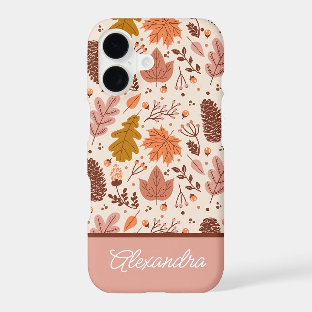 Botanical Fall Floral Leaves Script Name (Back)