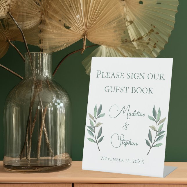 Botanical Fall Wedding Guest Book Pedestal Sign (Creator Uploaded)