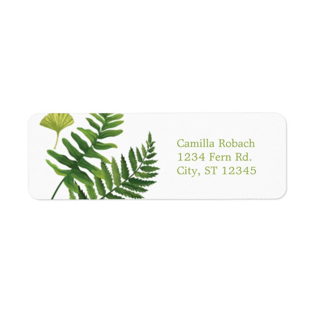 Botanical Fern Address Label (Front)