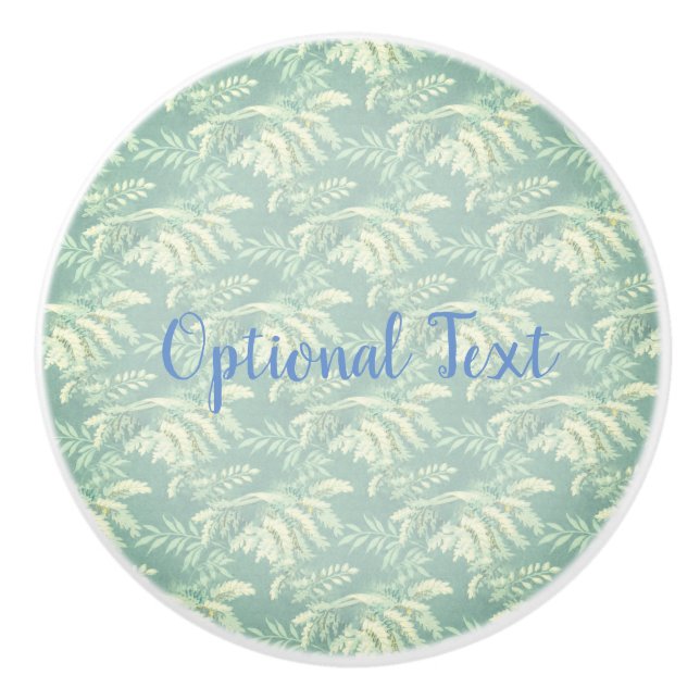Botanical Fern Fronds Ceramic Knob (Front)