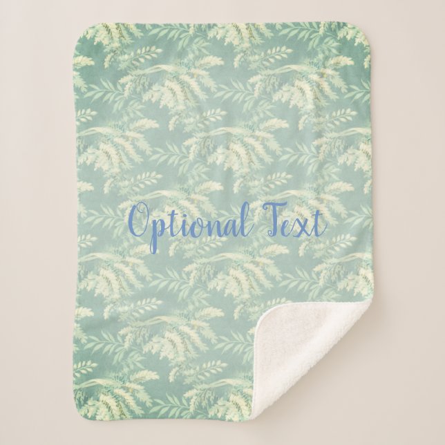 Botanical Fern Fronds Sherpa Blanket (Front)