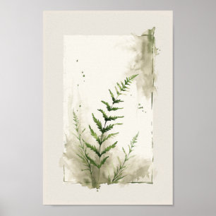 Botanical Fern Leaf Elegant  Poster