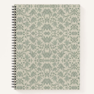 Botanical Fern Sage Green Print Notebook