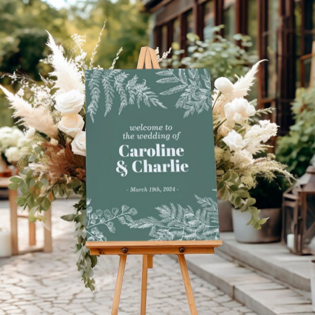 Botanical Fern Woodland Wedding Welcome Sign (Creator Uploaded)