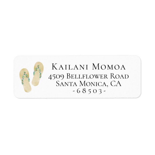 Botanical Flip Flops Return Address (Front)