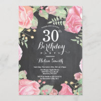 Botanical Floral 30th Birthday Invitation