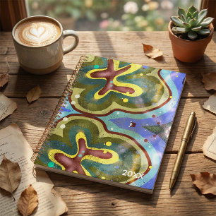 Botanical floral abstract illustration planner