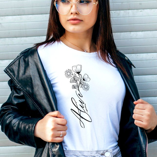 Botanical Floral Alive Women's White T-Shirt (Creator Uploaded)
