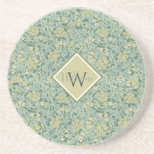 Botanical Floral Antique Pattern Teal and Yellow Coaster