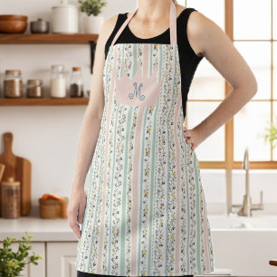  Botanical Floral Apron   Elegant Garden Print 