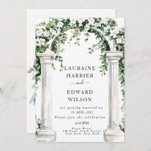 Botanical floral arch wedding invitation