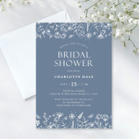 Botanical Floral Blue Bridal Shower