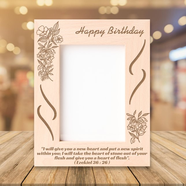 Botanical Floral Bouquet Birthday Holy Bible Verse Etched Frames (Creator Uploaded)