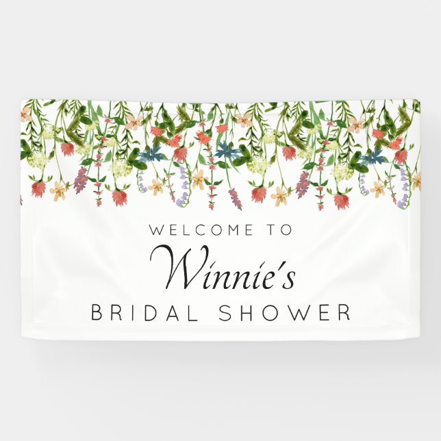 Botanical Floral Bridal Shower Banner (Horizontal)