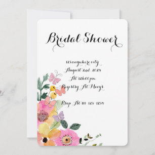 Botanical floral bridal shower invitation