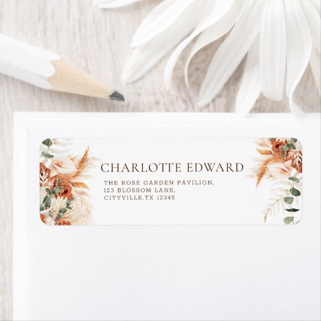 Botanical Floral Bridal Shower Return Address (Insitu)