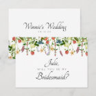 Botanical Floral Bridesmaid Card