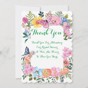 Botanical floral butterflies Bridal shower Invitation