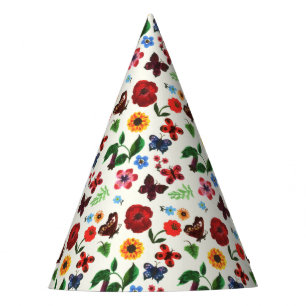 Botanical Floral Butterfly Party Hat
