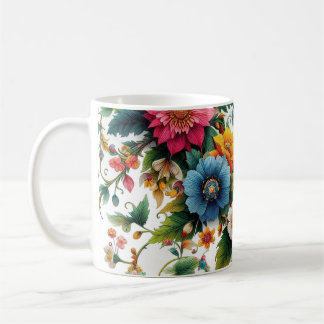 Botanical floral coffee mug