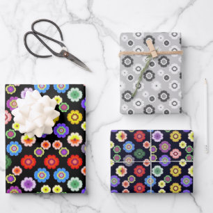Botanical Floral Colourful Garden Pattern Wrapping Paper Sheet