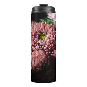 Botanical floral dark moody banner or background w thermal tumbler