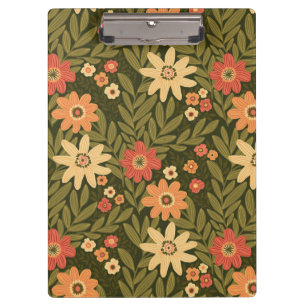 Botanical floral design in earth tones clipboard